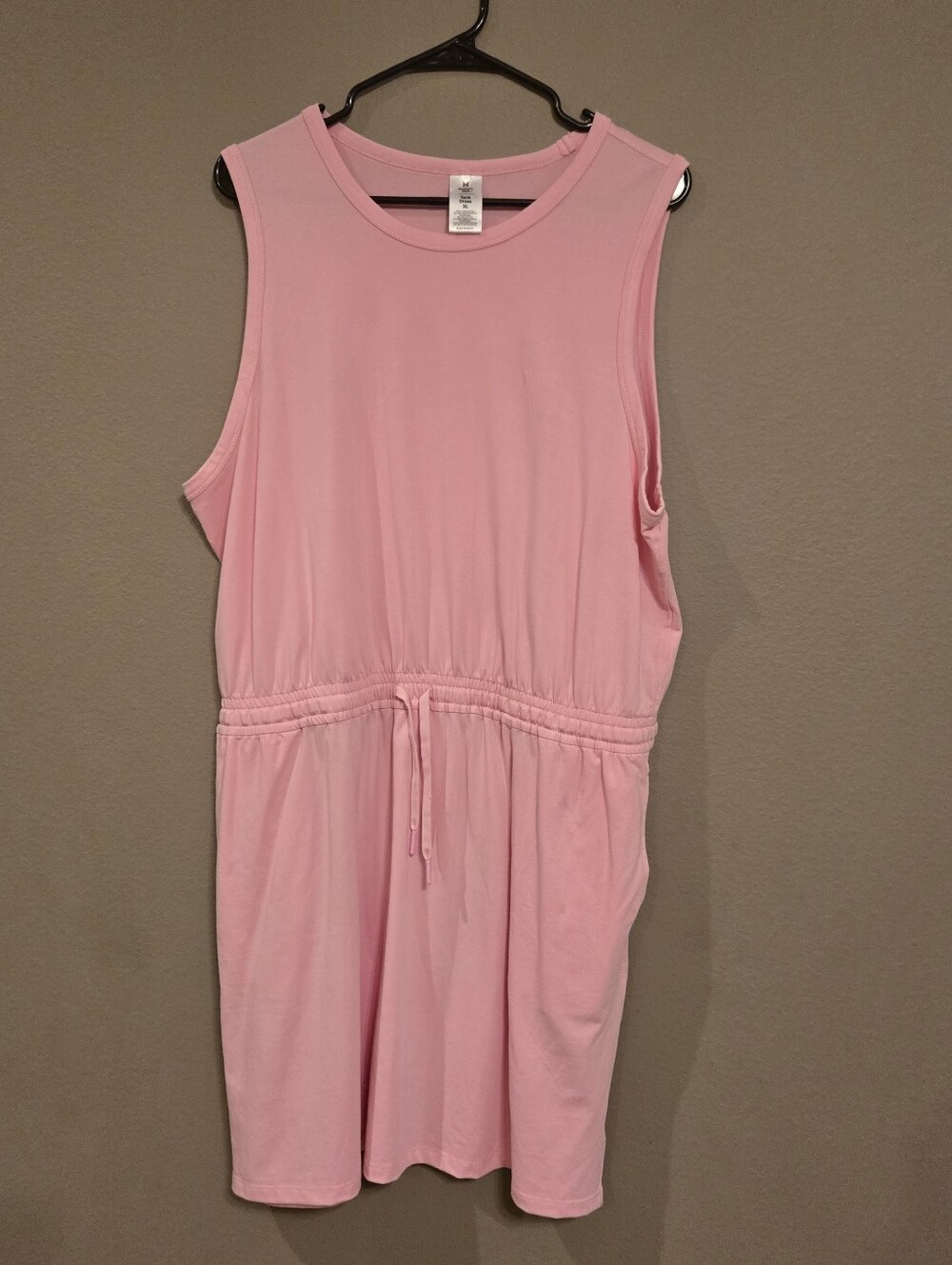 Member's Mark Pink Sleeveless Drawstring Waist Dress XL